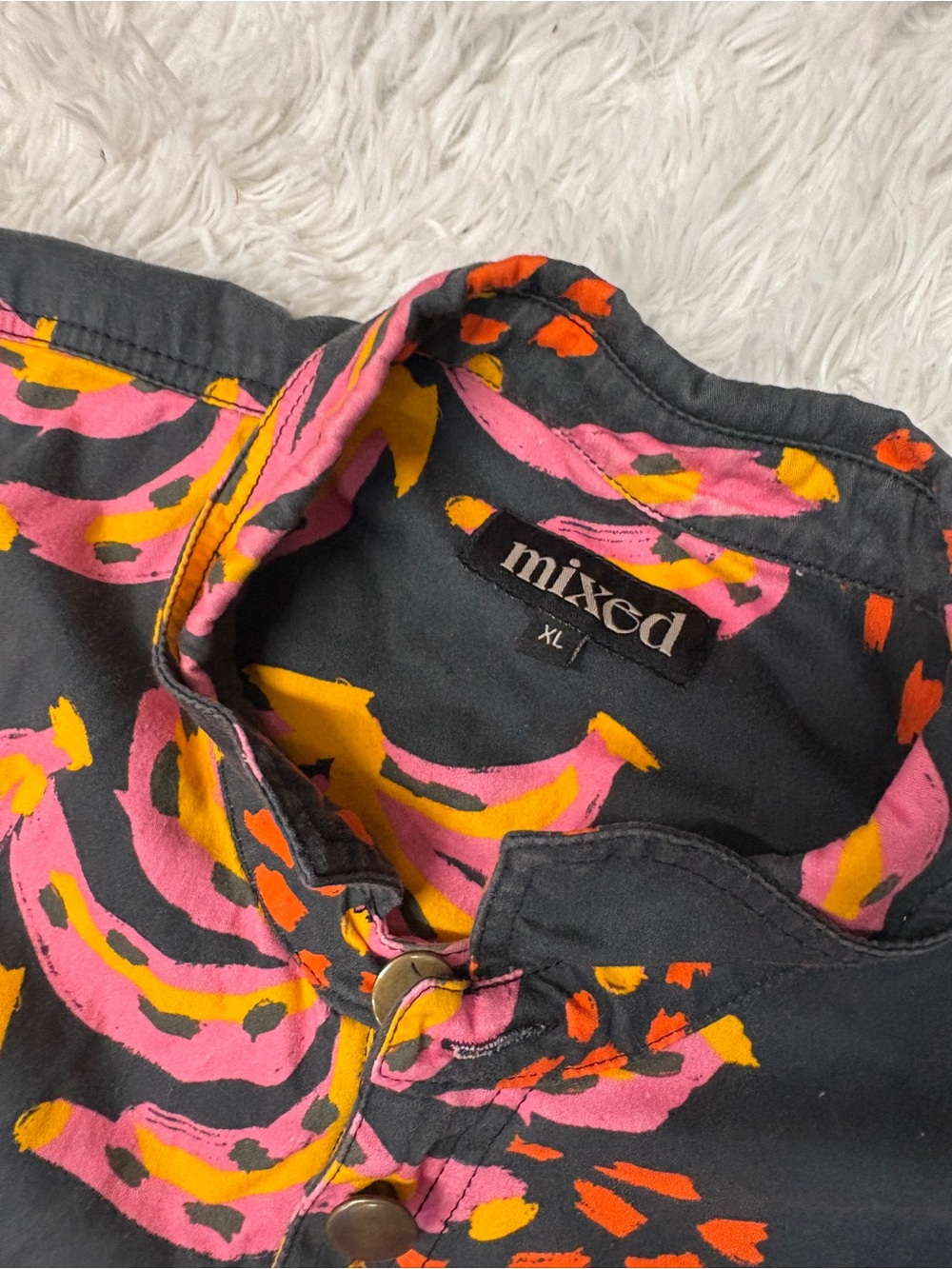 Mixed by Nasrin Banana Tropical Print Black Cotton Nana Jumpsuit - Picture 3 of 4